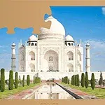 Bilde av Taj Mahal med en ubrukt puslespillbrikke øverst til venstre