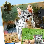 Kattunge-puslespill med manglende brikker