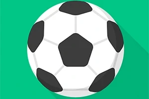 En illustrasjon av en klassisk svart og hvit fotball på en grønn bakgrunn