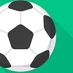 En illustrasjon av en klassisk svart og hvit fotball på en grønn bakgrunn