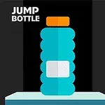 En blå flaske med oransje kork står på en lys overflate, med teksten JUMP BOTTLE i øverste venstre hjørne