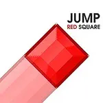 Rød firkant med teksten Jump Red Square på en hvit bakgrunn