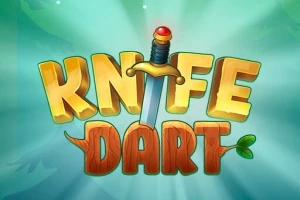 Teksten KNIFE DART i store bokstaver med et sverd plassert vertikalt i midten