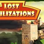 Tittel Lost Civilizations over et landskap med gamle bygninger og en dramatisk himmel i bakgrunnen