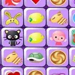 Et skjermbilde av et spillbrett med fargerike dyrefigurer og symboler på lilla fliser