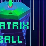Teksten MATRIX BALL er plassert over en stilisert type struktur med geometriske former og skarpe lyslinjer