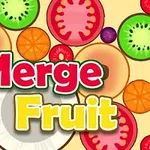Fargerike skiver av frukt spredt over en lys bakgrunn med teksten Merge Fruit