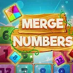 Fargerike nummerblokker med teksten Merge Numbers på et treverk i midten