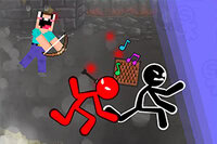Noob bruker buen sin for å få stilhet fra bråkete Stickman-naboer i dette