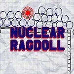 Tegning av kuler og murstein med teksten Nuclear Ragdoll på en krøllete papirbakgrunn