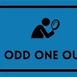 En silhuett av en person som ser gjennom et forstørrelsesglass med teksten Odd One Out på en blå bakgrunn