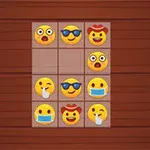 Et rutenett av ni emojier, inkludert emojier med solbriller, cowboyhatt, beskyttelsesmaske og overraskede ansikter, plassert på en brun bakgrunn