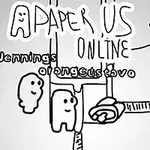 To tegnede figurer med navnene Jennings og orangeustavo, samt teksten A Paper Us Online