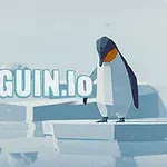 En tegnet pingvin står på en isflak med teksten Penguin