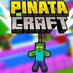 Tittelen Pinata Craft med en pikselert, grønn figur hengende som en piñata mot en fargerik bakgrunn