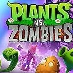 Animerte planter og zombier med teksten Plants vs
