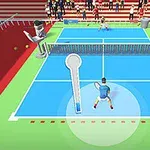 To spillere på en tennisbane med publikum i bakgrunnen