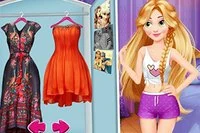 Hjelp Elsa og Rapunzel med å kle seg for å imponere i et morsomt motespill!