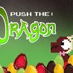 Tegnet drage og fugl blant fargerike egg med teksten Push the Dragon over