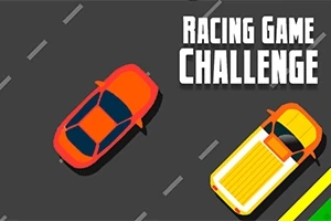 To biler, en rød og en gul, kjører på en flerfelts vei med teksten Racing Game Challenge i høyre hjørne