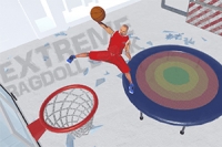 Spennende basketballutfordringer i Ragdoll Mega Dunk med verdens beste klubb!