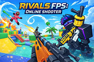 Rivals FPS: Online Shooter er et raskt skytespill med blokk-grafikk og online kamper