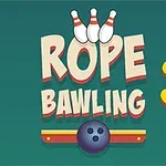 Teksten Rope Bawling 3 med bowlingkjegler og en bowlingkule mot en grønn bakgrunn