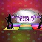 Silhuetter av to dansere foran en stor speilkule med fargerik lysende bakgrunn og teksten Saturday Night Linker