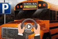 Skolebuss 3D Parkering er et klassisk bussparkeringsspill med ti nivåer