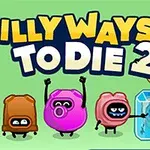 Fargerike, animerte figurer mot en grønn bakgrunn med teksten Silly Ways to Die 2 over dem