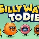 Tegneseriefigurer med forskjellige farger og ansikter står sammen foran teksten Silly Ways to Die