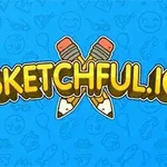 Illustrasjon av to kryssende blyanter bak teksten SKETCHFUL