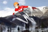 Fantastisk olympisk stil skihopping