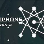 Teksten Smartphone Cracker med et nettverk av hvite linjer og noder på en mørk bakgrunn