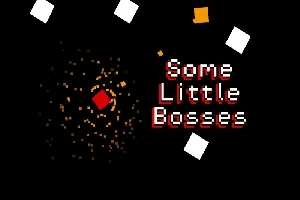 Teksten Some Little Bosses vises ved siden av en rød firkant omgitt av mindre oransje og hvite firkanter på svart bakgrunn