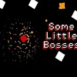 Teksten Some Little Bosses vises ved siden av en rød firkant omgitt av mindre oransje og hvite firkanter på svart bakgrunn