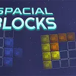 Teksten Spacial Blocks vises øverst med fargerike blokker i rutenett på en mørk bakgrunn