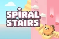 Du er en 3D-katt, og jobben din er å klatre en spiraltrapp