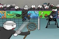 Episk badminton med strekmenn