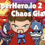 Tegneseriestilfigurer i fargerike superheltkostymer står sammen på en plakat med teksten SuperHero
