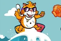 Surf som katt gjennom farlig sjø, samle skjell og unngå steiner