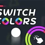 Fargerike streker og former med teksten Switch Colors mot en mørk bakgrunn