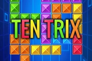 Fargerike blokker ordnet i rader med teksten TEN TRIX i sentrum på blå bakgrunn