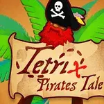 Et pirattema med en lapp dekorert med papegøye med sjørøverhatt foran palmeblader