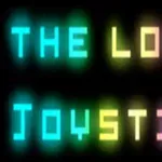 Fargerik neontekst på svart bakgrunn som sier The Lost Joystick