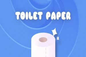 Toalettpapir med glitrende effekter på en blå bakgrunn