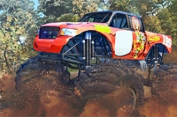 Her er et monstertruck-stuntspill med 3D-modeller