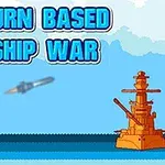 To krigsskip står overfor hverandre på havet, med teksten TURN BASED SHIP WAR over dem