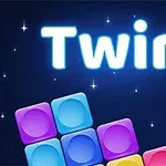 Fargerike, sammenkoblede blokker med teksten Twirl ovenfor mot en mørk bakgrunn med stjerner