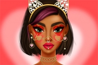 Candyfarget fantasy-sminke til Valentinsdagen.